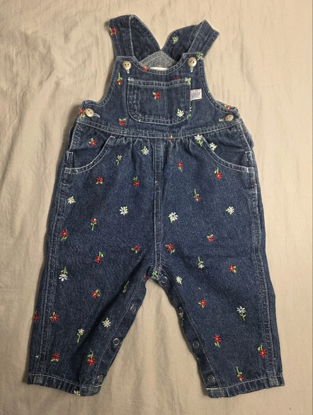Vintage 2000s Carters Floral Embroidered Overalls